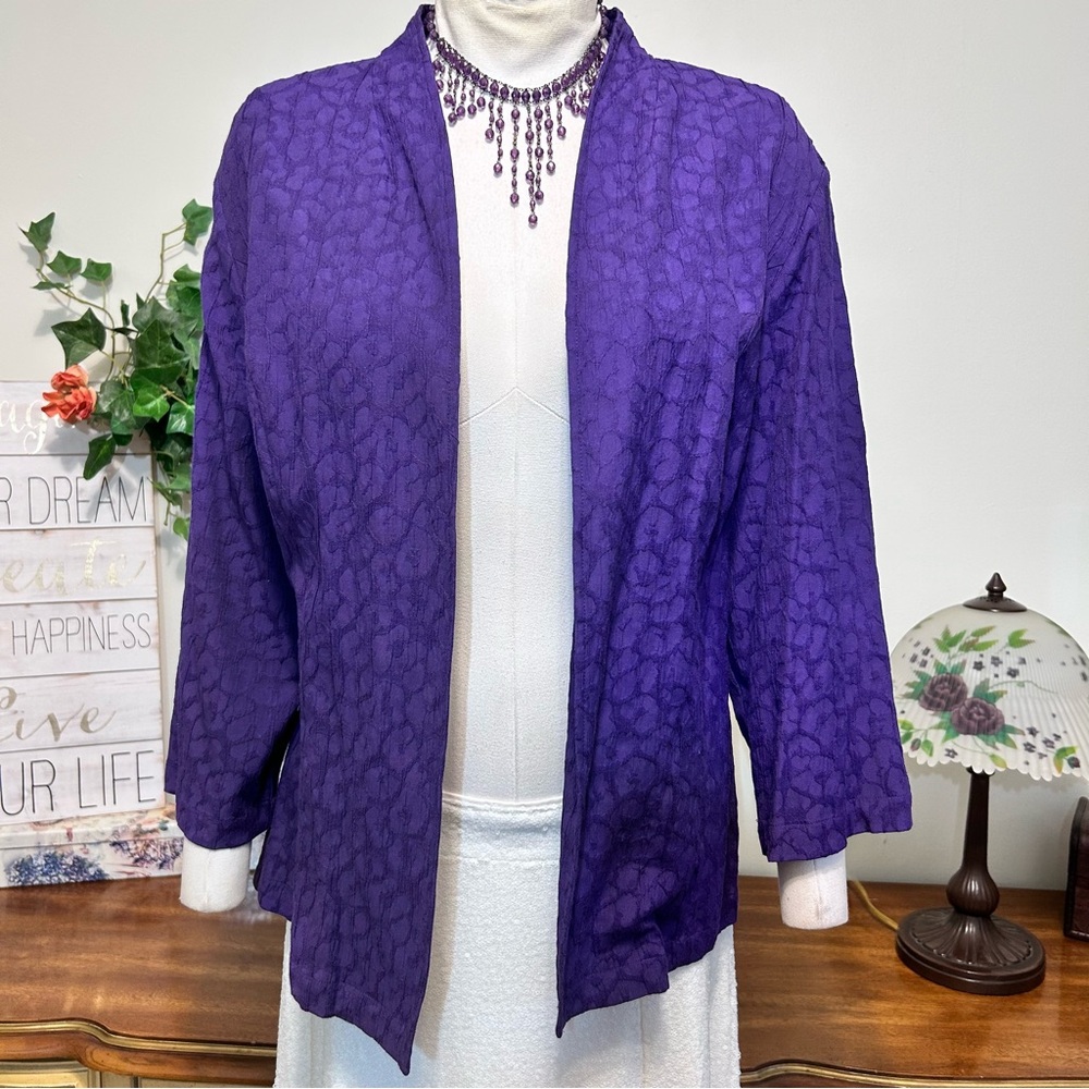 Chico's Vibrant Purple Textured Blazer